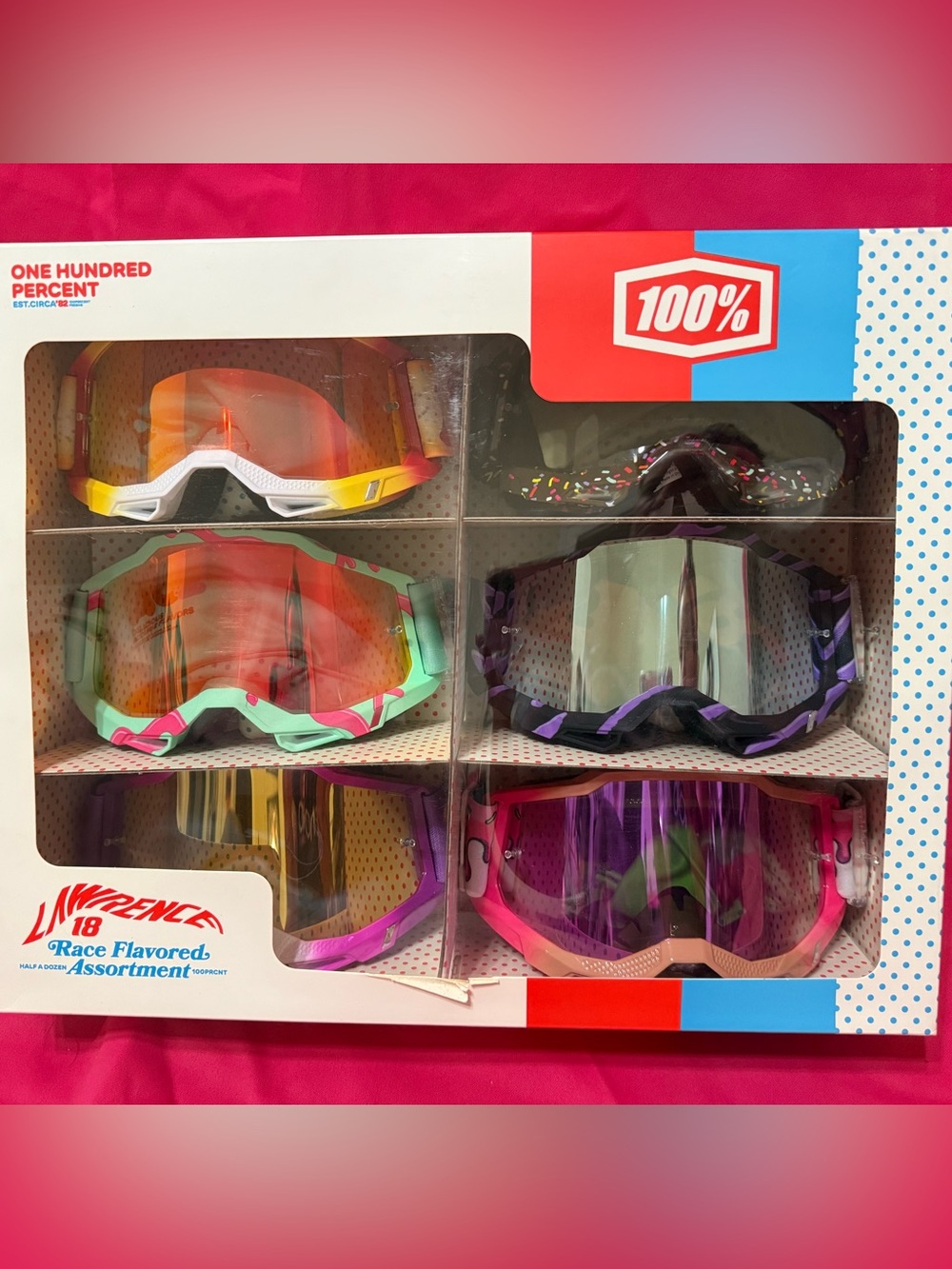 NIB 100% Accuri 2 Jett Lawrence Collection Limited Edition Donut Goggles